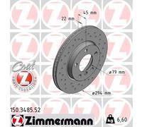 2 x ZIMMERMANN 150.3485.52 Disque de frein pour MINI