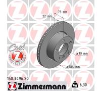 2 x ZIMMERMANN 150.3496.20 Disque de frein pour BMW