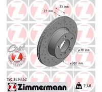 2 x ZIMMERMANN 150.3497.52 Disque de frein pour BMW