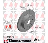 2 x ZIMMERMANN 200.2523.20 Disque de frein pour NISSAN,RENAULT