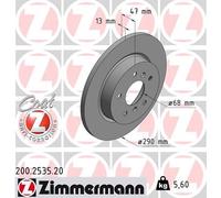 2 x ZIMMERMANN 200.2535.20 Disque de frein pour NISSAN,RENAULT