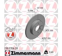 2 x ZIMMERMANN 230.2356.20 Disque de frein pour ABARTH,ALFA ROMEO,FIAT,FORD,LANC