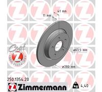 2 x ZIMMERMANN 250.1354.20 Disque de frein pour FORD,VOLVO,VOLVO (CHANGAN)