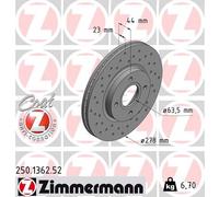 2 x ZIMMERMANN 250.1362.52 Disque de frein pour FORD