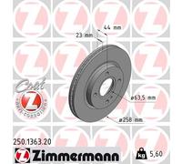 2 x ZIMMERMANN 250.1363.20 Disque de frein pour FORD