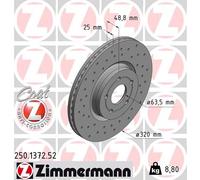 2 x ZIMMERMANN 250.1372.52 Disque de frein pour FORD,VOLVO