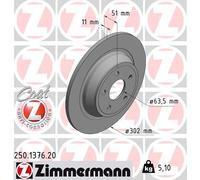 2 x ZIMMERMANN 250.1376.20 Disque de frein pour FORD,FORD (CHANGAN)