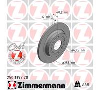 2 x ZIMMERMANN 250.1392.20 Disque de frein pour FORD