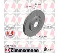 2 x ZIMMERMANN 250.5705.20 Disque de frein pour FORD