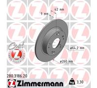 2 x ZIMMERMANN 280.3186.20 Disque de frein pour HONDA,HONDA (DONGFENG)