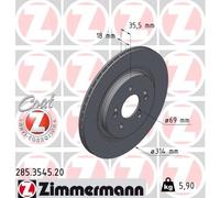 2 x ZIMMERMANN 285.3545.20 Disque de frein pour HYUNDAI