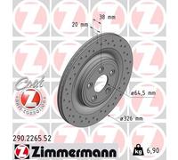 2 x ZIMMERMANN 290.2265.52 Disque de frein pour JAGUAR