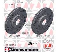 2 x ZIMMERMANN 370.3088.53 Disque de frein pour MAZDA