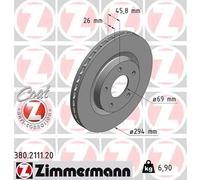 2 x ZIMMERMANN 380.2111.20 Disque de frein pour CHRYSLER,CHRYSLER (BBDC),CITROËN