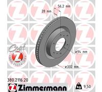 2 x ZIMMERMANN 380.2116.20 Disque de frein pour MITSUBISHI,MITSUBISHI (GAC)