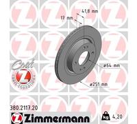 2 x ZIMMERMANN 380.2117.20 Disque de frein pour MITSUBISHI