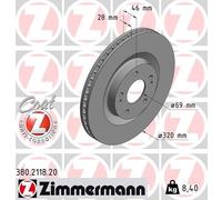 2 x ZIMMERMANN 380.2118.20 Disque de frein pour MITSUBISHI,MITSUBISHI (GAC)