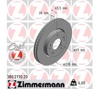 2 x ZIMMERMANN 380.2170.20 Disque de frein pour MITSUBISHI