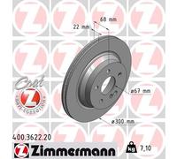 2 x ZIMMERMANN 400.3622.20 Disque de frein pour MERCEDES-BENZ,MERCEDES-BENZ (BBD