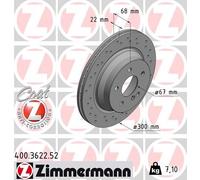 2 x ZIMMERMANN 400.3622.52 Disque de frein pour MERCEDES-BENZ,MERCEDES-BENZ (BBD