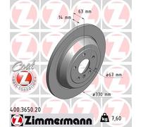 2 x ZIMMERMANN 400.3650.20 Disque de frein pour MERCEDES-BENZ