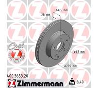 2 x ZIMMERMANN 400.3653.20 Disque de frein pour MERCEDES-BENZ,MERCEDES-BENZ (BBD