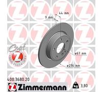 Otto Zimmermann Disque de frein plein 400.3680.20 pour Mercedes-Benz CLA Coupé 2x
