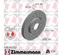 2 x ZIMMERMANN 430.2623.52 Disque de frein pour BUICK (SGM),CHEVROLET,CHEVROLET