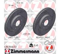 Otto Zimmermann Disque de frein ventilé intérieur 430.2646.53 pour OPEL 2x