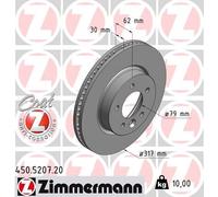 2 x ZIMMERMANN 450.5207.20 Disque de frein pour LAND ROVER