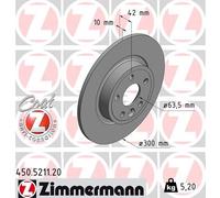 2 x ZIMMERMANN 450.5211.20 Disque de frein pour JAGUAR,JAGUAR (CHERY),LAND ROVER