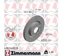 2 x ZIMMERMANN 470.2409.20 Disque de frein pour DACIA,NISSAN,RENAULT