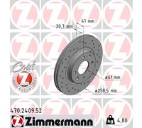 2 x ZIMMERMANN 470.2409.52 Disque de frein pour DACIA,NISSAN,RENAULT