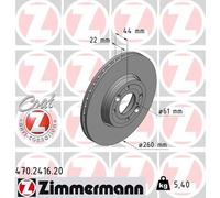2 x ZIMMERMANN 470.2416.20 Disque de frein pour DACIA,LADA,NISSAN,RENAULT
