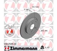 2 x ZIMMERMANN 590.2599.20 Disque de frein pour TOYOTA