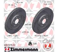 2 x ZIMMERMANN 600.3215.53 Disque de frein pour AUDI,SEAT,VW