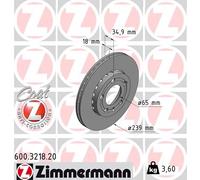 2 x ZIMMERMANN 600.3218.20 Disque de frein pour SKODA,VW