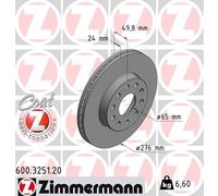2 x ZIMMERMANN 600.3251.20 Disque de frein pour AUDI,SEAT,SKODA,VW