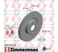 2 x ZIMMERMANN 610.3722.20 Disque de frein pour VOLVO,VOLVO (CHANGAN)