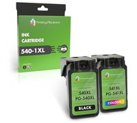 2 XL Compatibles PG-540XL CL-541XL Cartouches d'encre pour Canon Pixma MG2150 MG2250 MG3150 MG3250 MG3550 MG3650 MG4150 MG4250 MX375 MX395 MX435 MX455 MX475 MX515 MX525 - Noir/Couleur, Grande Capacité