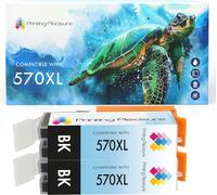 2 XL Compatibles PGI-570PGBK XL Cartouches d'encre pour Canon Pixma MG5750 MG5751 MG5752 MG5753 MG6850 MG6851 MG6852 MG6853 MG7750 TS5050 TS5051 TS5053 TS6050 TS6051 TS6052 - Noir, Grande Capacité