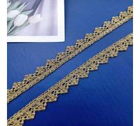 2 yards/5 yards de ruban de dentelle triangulaire en fil de broderie doré et argent hydrosoluble - ruban à coudre DIY pour costumes, vêtements, chaussures, chapeaux, sacs, décoration d'intérieur, acce