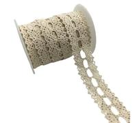 2 Yards/lot Apparel Sewing Fabric Ivory Cream Black Trim Cotton Crocheted Lace Ribbon Handmade Accessories(Style 19)