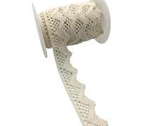 2 Yards/lot Apparel Sewing Fabric Ivory Cream Black Trim Cotton Crocheted Lace Ribbon Handmade Accessories(Style 21)
