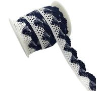 2 Yards/lot Apparel Sewing Fabric Ivory Cream Black Trim Cotton Crocheted Lace Ribbon Handmade Accessories(Style 02)