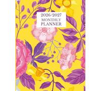 2 Year Monthly Planner 2026-2027 8.5 x 11: Floral. A4 Size. 24 Months. Jan 2026 to Dec 2027. With Calendars, Contacts , Passwords, Important dates, Monthly expenditure pages plus extra notes pages.