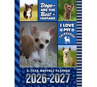 2-Year Monthly Planner 2026-2027: 8.5x11 Dated Organizer With 100 Blank College-Ruled Notebook Pages Combo / 24-Month Schedule / Chihuahua Dog Art Pattern Cover