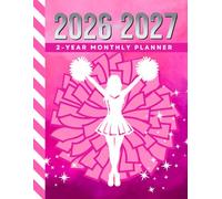2-Year Monthly Planner 2026-2027: 8.5x11 Dated Organizer With 100 Blank College-Ruled Notebook Pages Combo / 24-Month Schedule / Pink White Cheer Gift for Cheerleader - Team - Captain - Coach