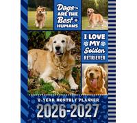 2-Year Monthly Planner 2026-2027: 8.5x11 Dated Organizer With 100 Blank College-Ruled Notebook Pages Combo / 24-Month Schedule / Golden Retriever Dog Art Pattern Cover