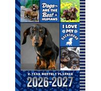 2-Year Monthly Planner 2026-2027: 8.5x11 Dated Organizer With 100 Blank College-Ruled Notebook Pages Combo / 24-Month Schedule / Dachshund Dog Art Pattern Cover